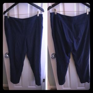 Trina Turk Navy Cropped Dress Pant